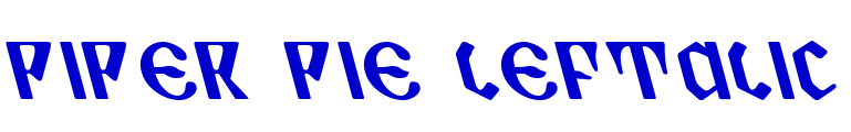 Piper Pie Leftalic font